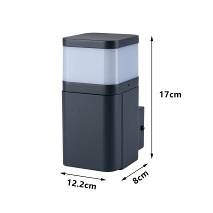 Brilagi - ulkoseinävalaisin SCHUKO-pistorasialla PILLAR 1xG9/11W/230V IP44, antrasiitti
