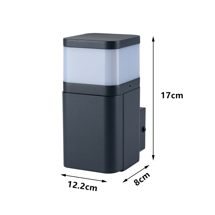 Brilagi - ulkoseinävalaisin SCHUKO-pistorasialla PILLAR 1xG9/11W/230V IP44, antrasiitti