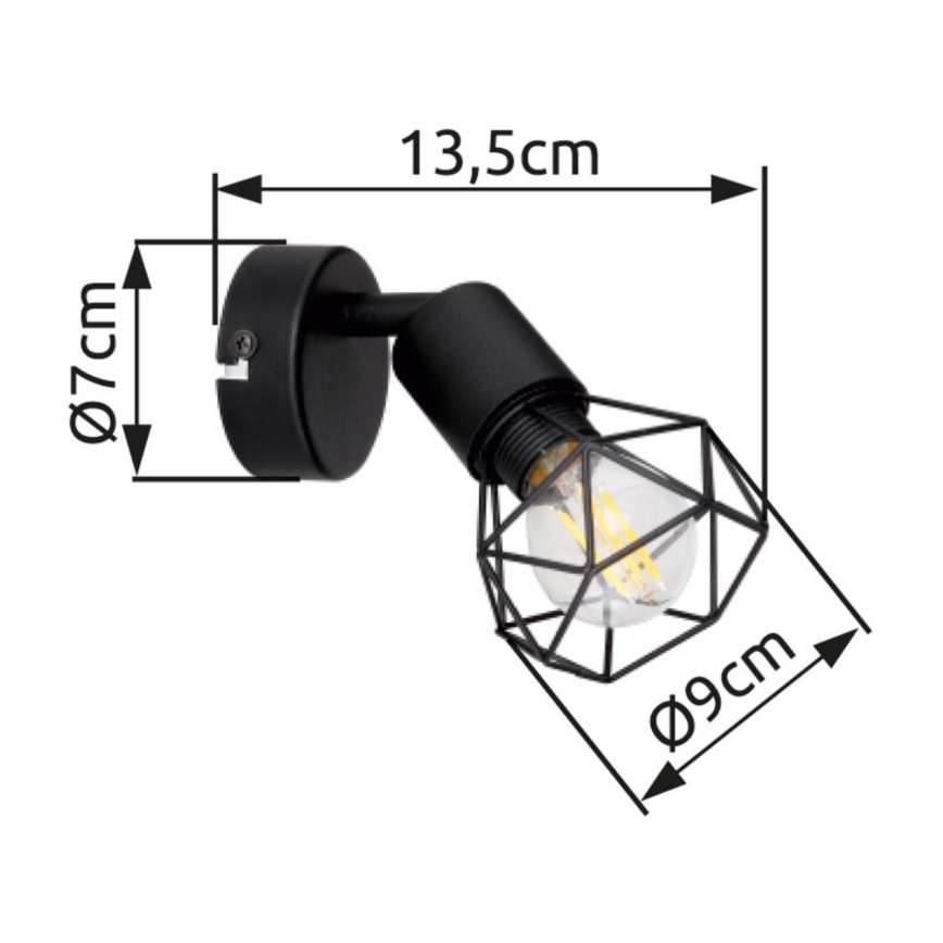 Brilagi - Seinään asennettava kohdevalaisin CAGE 1xE14/40W/230V