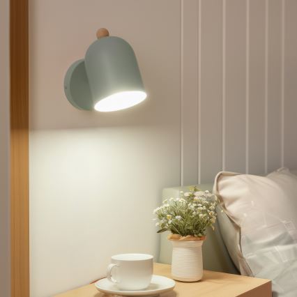 Brilagi - Seinään asennettava kohdevalaisin GALLION 1xE27/15W/230V vihreä