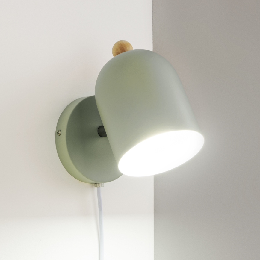 Brilagi - Seinään asennettava kohdevalaisin GALLION 1xE27/15W/230V vihreä