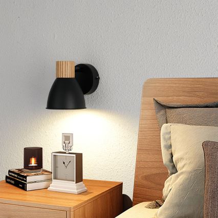 Brilagi - Seinään asennettava kohdevalaisin ODENSE 1xE14/10W/230V puu/musta