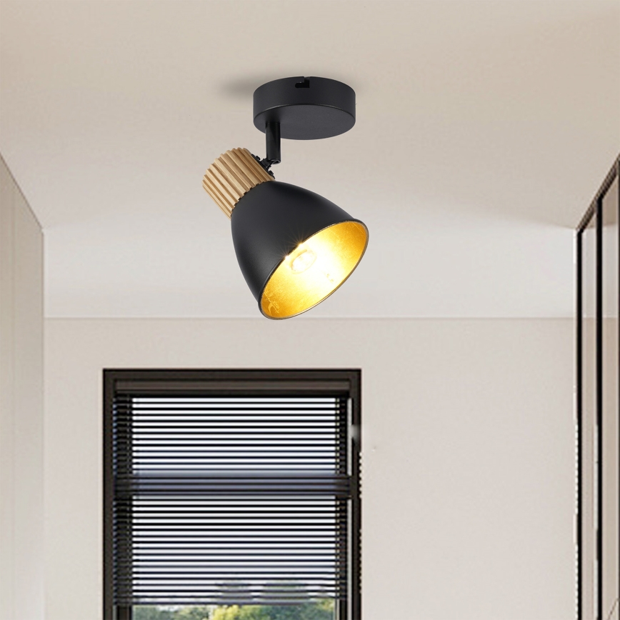 Brilagi - Seinään asennettava kohdevalaisin ODENSE 1xE14/10W/230V puu/musta