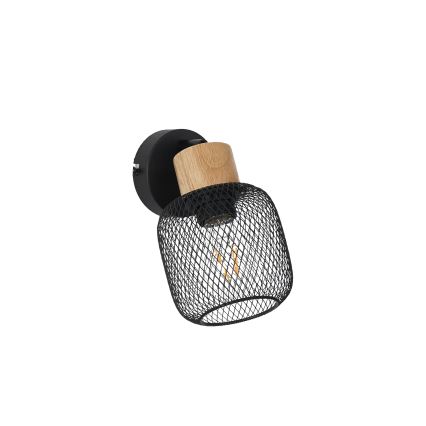 Brilagi - Seinäkohdevalaisin BASKLITE 1xE27/15W/230V puu/musta