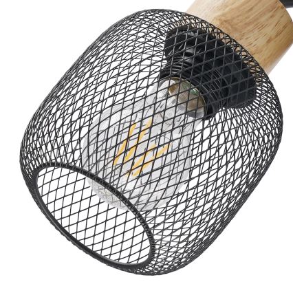 Brilagi - Seinäkohdevalaisin BASKLITE 1xE27/15W/230V puu/musta