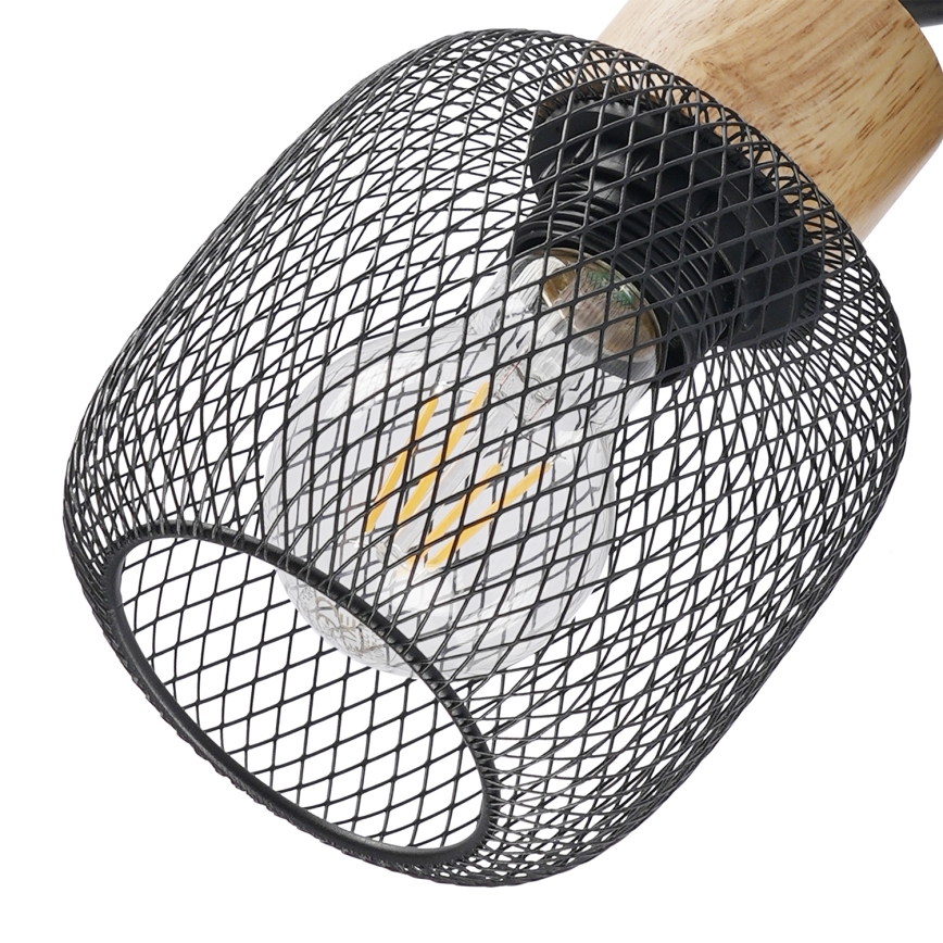 Brilagi - Seinäkohdevalaisin BASKLITE 1xE27/15W/230V puu/musta