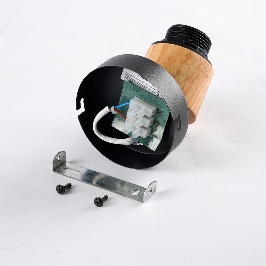 Brilagi - Seinäkohdevalaisin BASKLITE 1xE27/15W/230V puu/musta