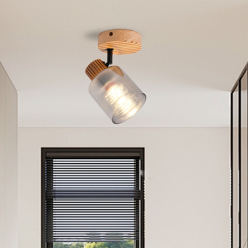 Brilagi - Seinäkohdevalaisin HYGGE 1xE14/15W/230V kumipuu/savunharmaa