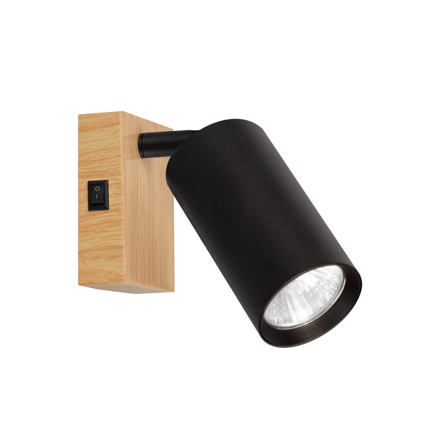 Brilagi - Seinäkohdevalaisin SELE 1xGU10/30W/230V musta/tammi-dekori