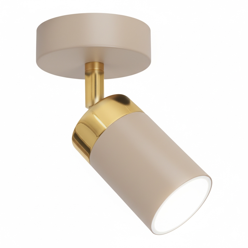 Brilagi - Seinäkohdevalo POKER 1xGU10/25W/230V beige/kulta