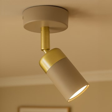 Brilagi - Seinäkohdevalo POKER 1xGU10/25W/230V beige/kulta