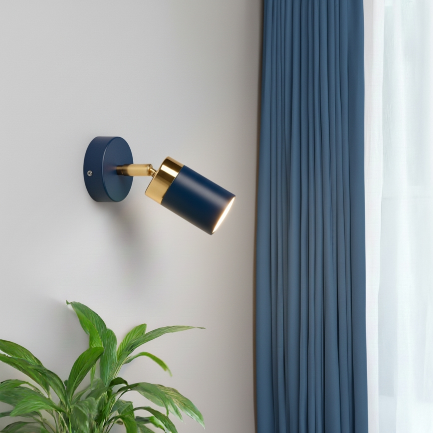 Brilagi - Seinäkohdevalo POKER 1xGU10/25W/230V sininen/kulta