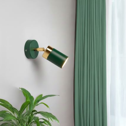 Brilagi - Seinäkohdevalo POKER 1xGU10/25W/230V vihreä/kulta