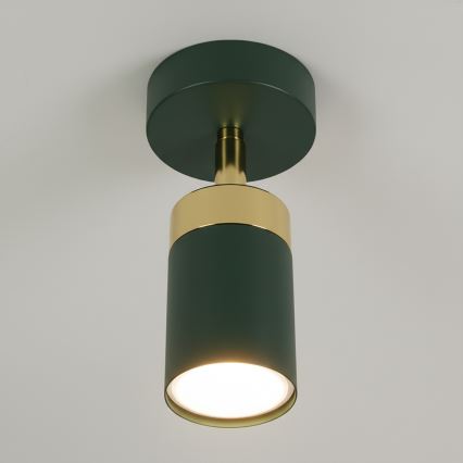 Brilagi - Seinäkohdevalo POKER 1xGU10/25W/230V vihreä/kulta