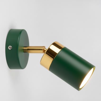 Brilagi - Seinäkohdevalo POKER 1xGU10/25W/230V vihreä/kulta