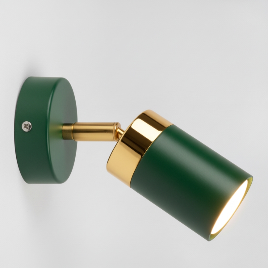 Brilagi - Seinäkohdevalo POKER 1xGU10/25W/230V vihreä/kulta