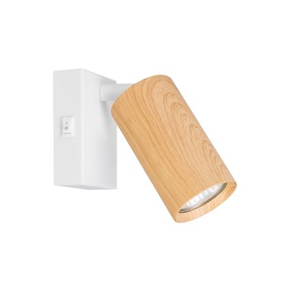 Brilagi - Seinäkohdevalo SELE 1xGU10/30W/230V valkoinen/tammi sisustus