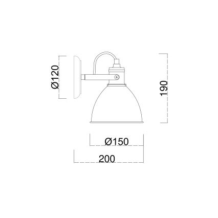 Brilagi - Seinäkohdevalo TECHNO 1xE27/60W/230V kerma/patina
