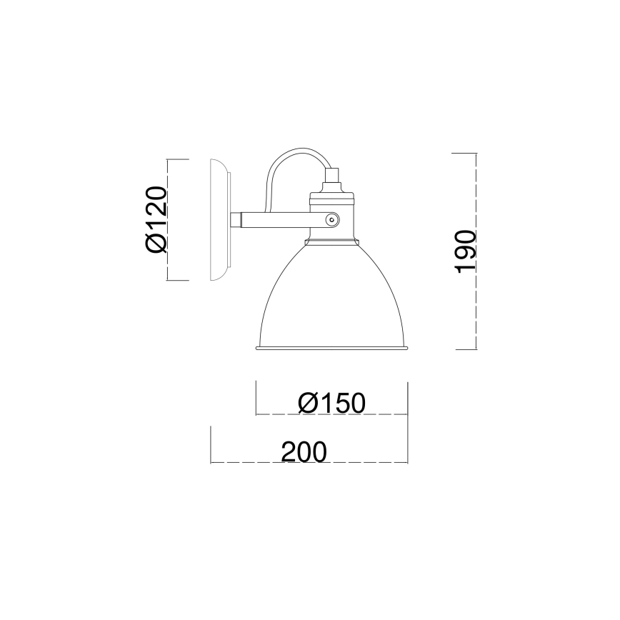 Brilagi - Seinäkohdevalo TECHNO 1xE27/60W/230V kerma/patina