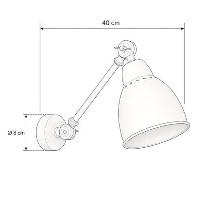 BRILAGI - Seinälamppu QUILL 1xE27/40W/230V 40 cm valkoinen