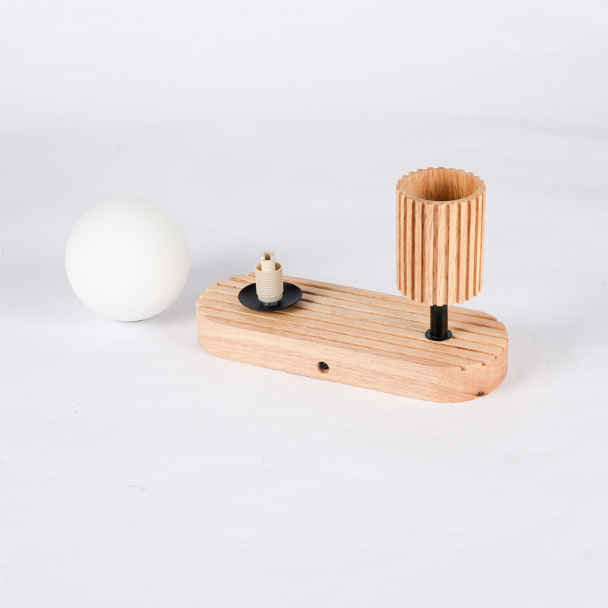 Brilagi - Seinäspot-valaisin MODERN WOOD 1xG9/5W/230V + 1xGU10/8W kumipuu