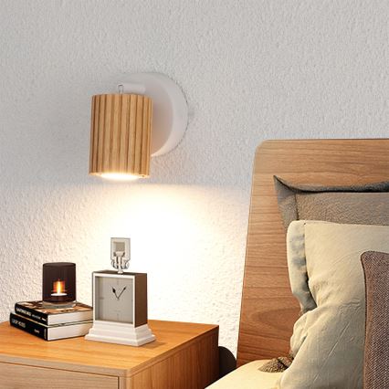 Brilagi - Seinäspotti MODERN WOOD 1xGU10/8W/230V puu/valkoinen