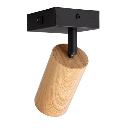 BRILAGI - SELE seinäspotti kytkimellä 1xGU10/30W/230V musta/tammi-dekori