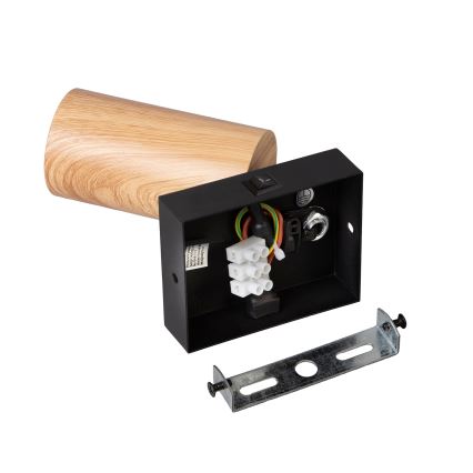 BRILAGI - SELE seinäspotti kytkimellä 1xGU10/30W/230V musta/tammi-dekori