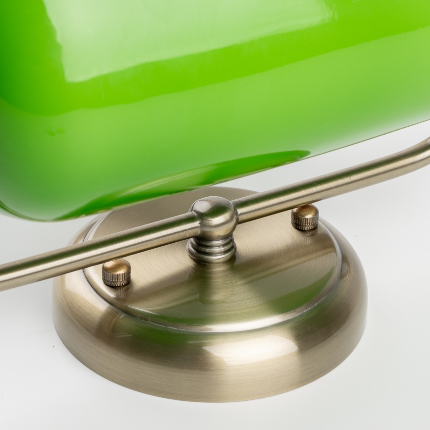 Brilagi - Seinävalaisin BANK OFFICE 1xE27/60W/230V messinki/vihreä