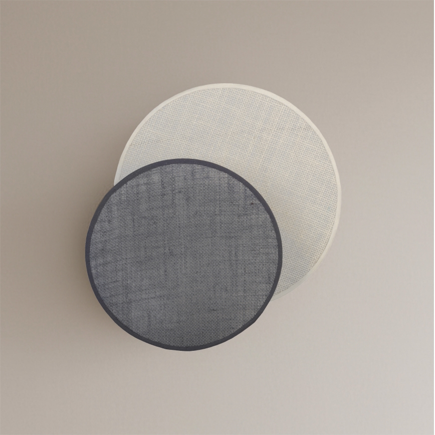 Brilagi - Seinävalaisin CIRCLES 1xE27/60W/230V halkaisija 35 cm kerma/harmaa