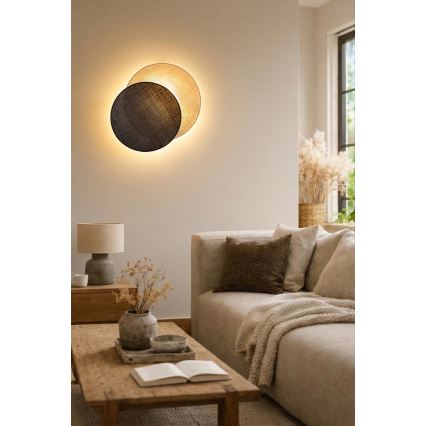 Brilagi - Seinävalaisin CIRCLES 1xE27/60W/230V halkaisija 45 cm kermanvärinen/ruskea