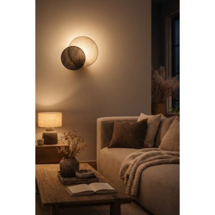 Brilagi - Seinävalaisin CIRCLES 1xE27/60W/230V Ø 35 cm kerma/ruskea
