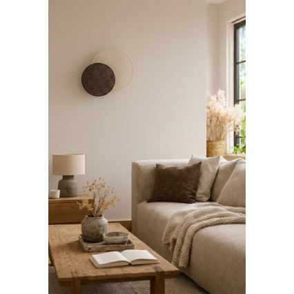 Brilagi - Seinävalaisin CIRCLES 1xE27/60W/230V Ø 35 cm kerma/ruskea