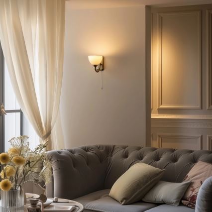 Brilagi - Seinävalaisin CLASSIC 1xE27/60W/230V messinki