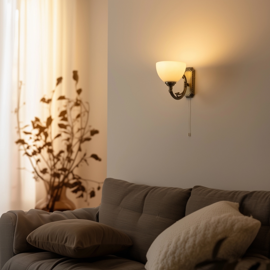 Brilagi - Seinävalaisin CLASSIC 1xE27/60W/230V messinki