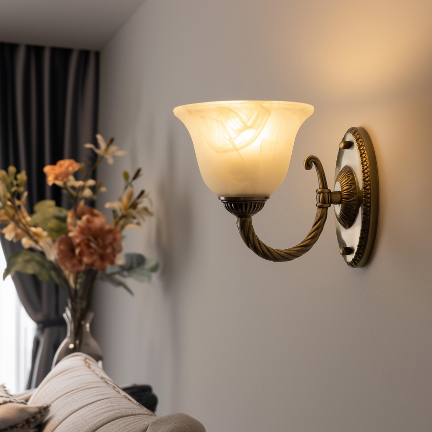 Brilagi - Seinävalaisin CLASSIC 1xE27/60W/230V messinki