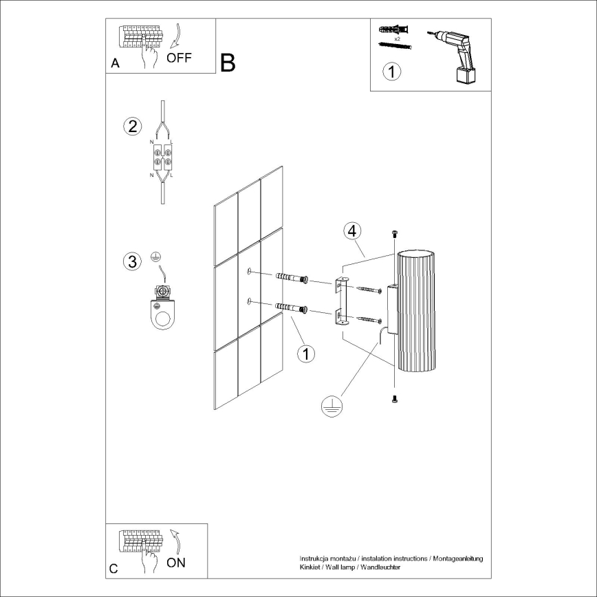 Brilagi - Seinävalaisin CRESTO 2xGU10/10W/230V 20 cm valkoinen