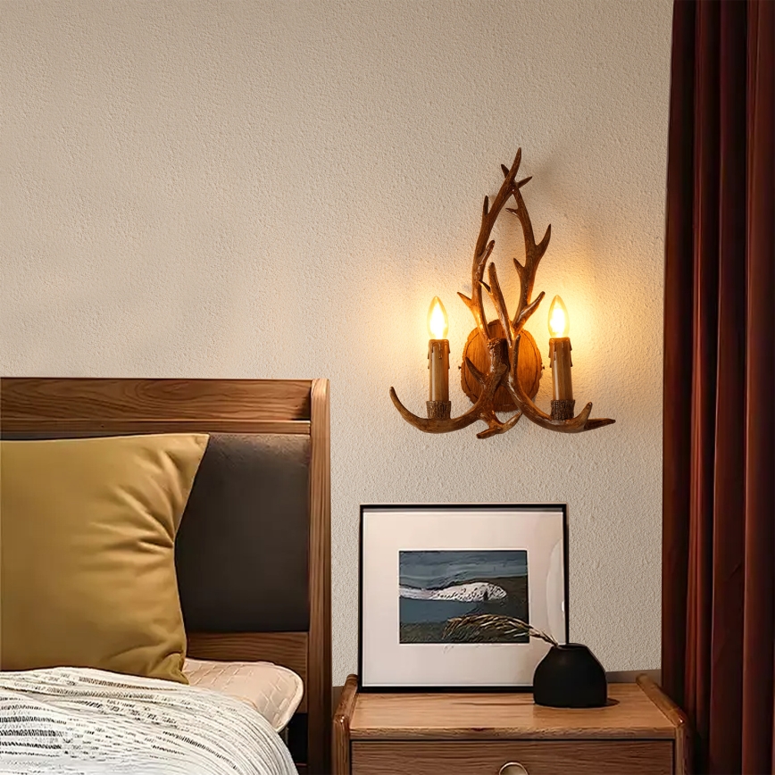 Brilagi - Seinävalaisin DEER 2xE14/10W/230V, peuran sarvet