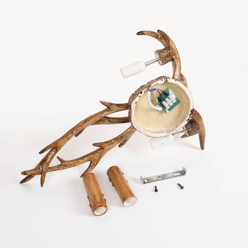 Brilagi - Seinävalaisin DEER 2xE14/10W/230V, peuran sarvet