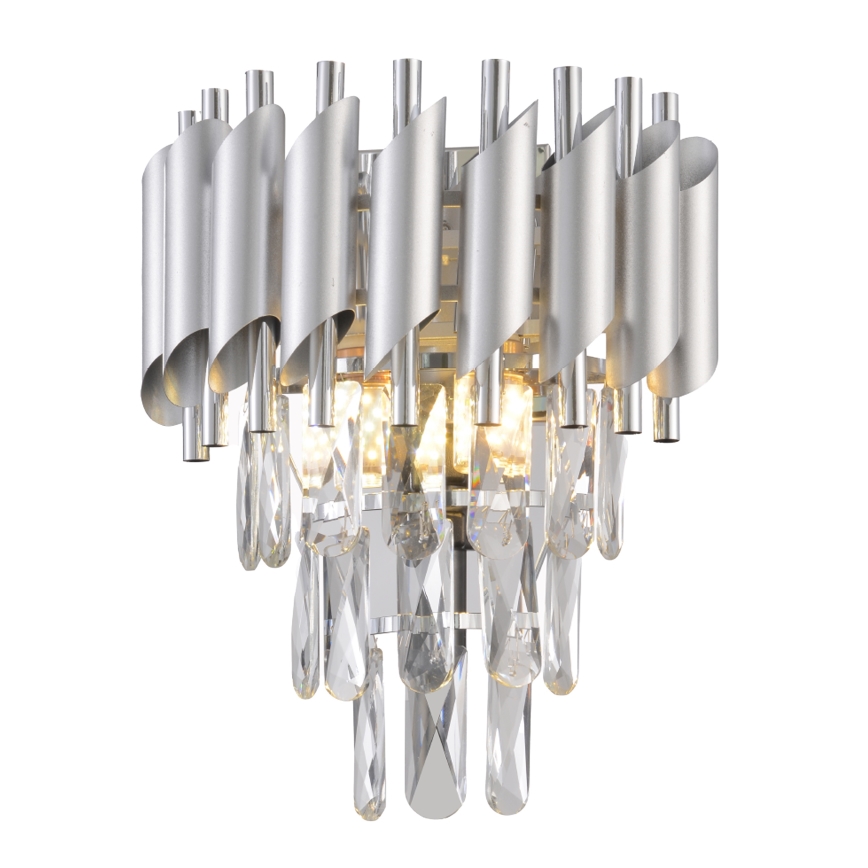 Brilagi - Seinävalaisin ECLIPSE 2xE14/10W/230V hopea