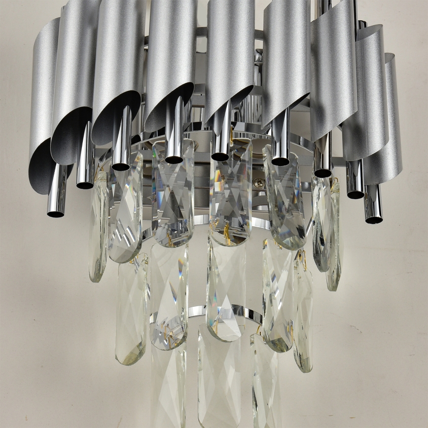 Brilagi - Seinävalaisin ECLIPSE 2xE14/10W/230V hopea