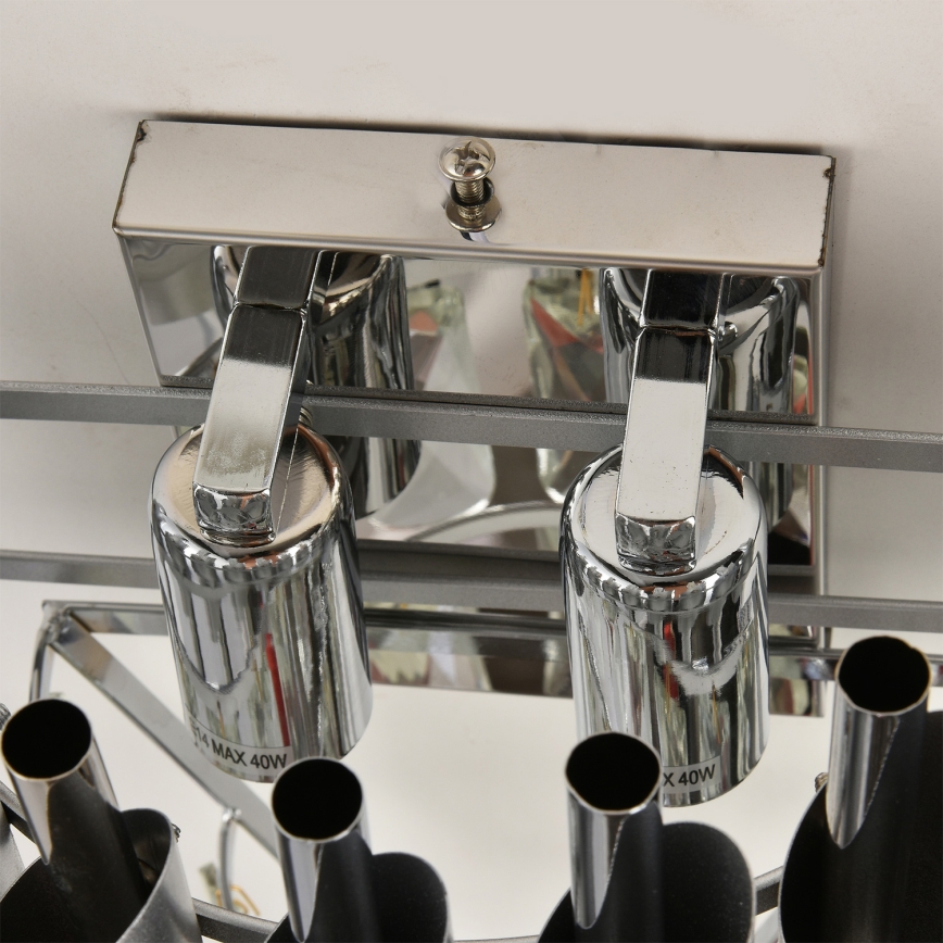 Brilagi - Seinävalaisin ECLIPSE 2xE14/10W/230V hopea