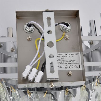 Brilagi - Seinävalaisin ECLIPSE 2xE14/10W/230V hopea