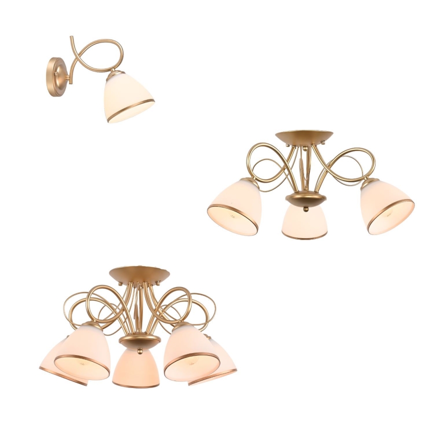 Brilagi - Seinävalaisin FRED 1xE27/60W/230V kultainen