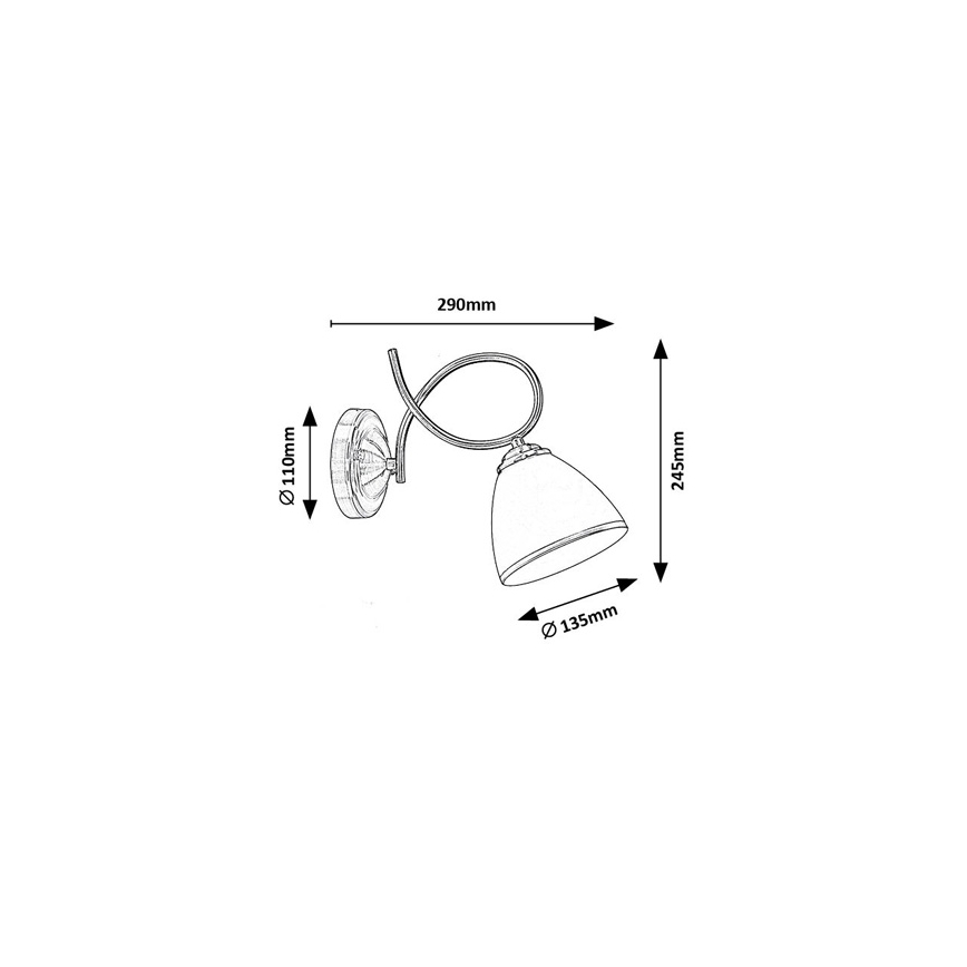 Brilagi - Seinävalaisin FRED 1xE27/60W/230V pronssinvärinen