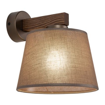 Brilagi - Seinävalaisin LATTE 1xE27/15W/230V mänty/ruskea