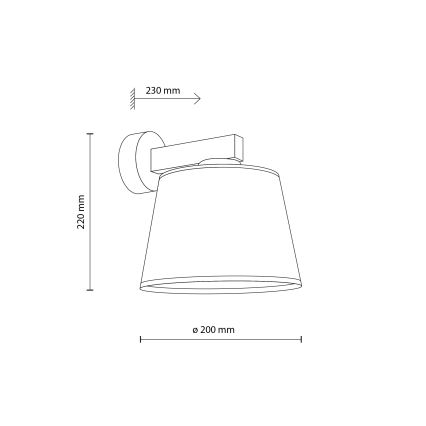 Brilagi - Seinävalaisin LATTE 1xE27/15W/230V mänty/valkoinen
