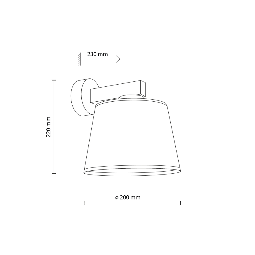 Brilagi - Seinävalaisin LATTE 1xE27/15W/230V mänty/valkoinen