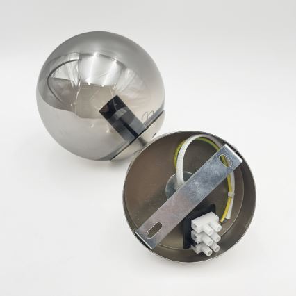 Brilagi - Seinävalaisin MALIVA 1xE14/15W/230V mattakromi/savunvärinen