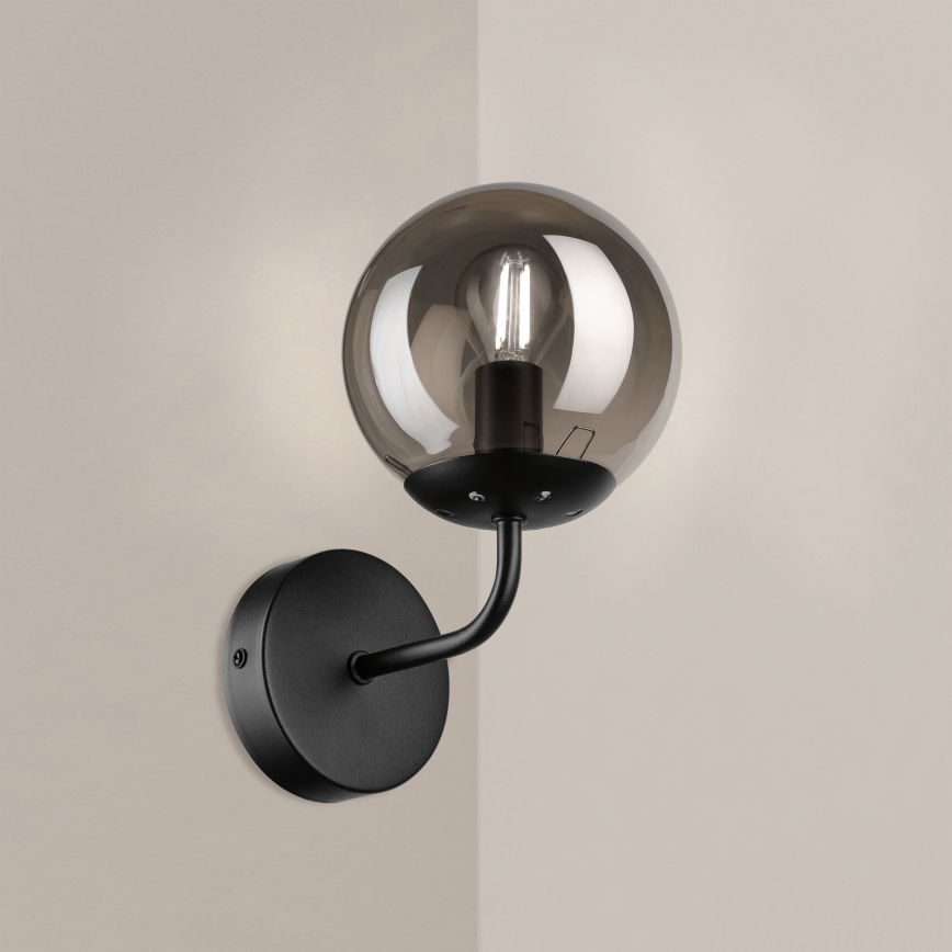 Brilagi - Seinävalaisin MALIVA 1xE14/15W/230V musta/savunharmaa